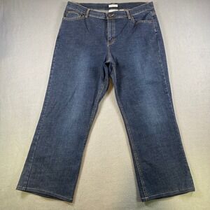Villager Liz Claiborne Womens 16 Straight Leg Jeans Dark Wash Stretch VXMU0569